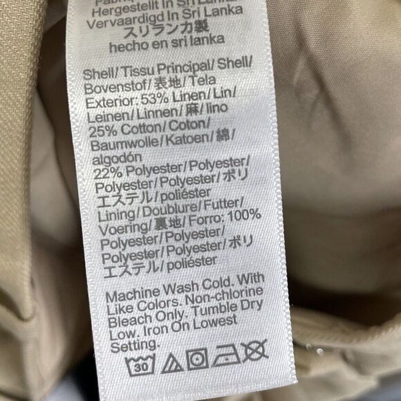 J.CREW Kallie Pants Women 4 Beige Linen Blend Straight Leg NEW Stretch BY761 - Picture 13 of 14